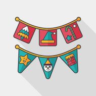 Christmas flags flat icon with long shadow eps10 N5
