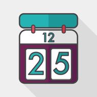 Calendar flat icon with long shadow eps10 N45