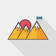 Mountain tourist flat icon with long shadow eps10