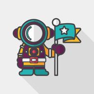 Space Astronaut flat icon with long shadow eps10 N42