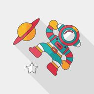 Space Astronaut flat icon with long shadow eps10 N43
