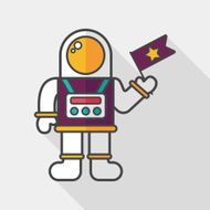 Space Astronaut flat icon with long shadow eps10 N45