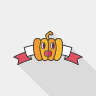 Halloween party flag flat icon with long shadow eps10 N5