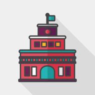 Building castle flat icon with long shadow eps10 N17