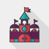 Building castle flat icon with long shadow eps10 N18