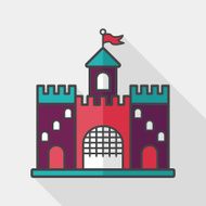 Building castle flat icon with long shadow eps10 N20