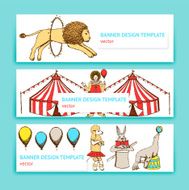 Sketch circus in vintage style