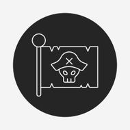 pirate flag line icon N2