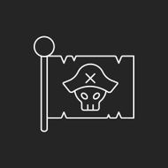 pirate flag line icon N3