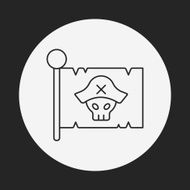 pirate flag line icon N4