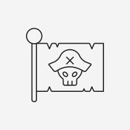 pirate flag line icon N5