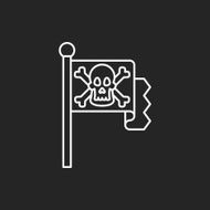 pirate flag line icon N7