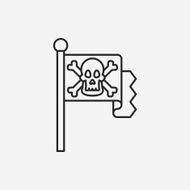 pirate flag line icon N9