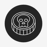pirate coin line icon