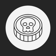 pirate coin line icon N3