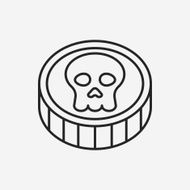 pirate coin line icon N4