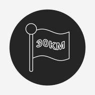 marathon flag line icon