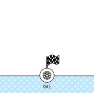 Race icon Wheel with racing flag sign N8