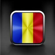 Flag of Romania national travel icon country symbol button