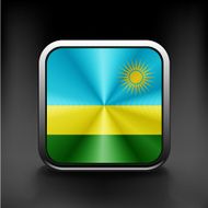 Rwanda flag national travel icon country symbol button