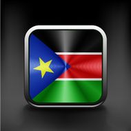South Sudan flag national travel icon country symbol button