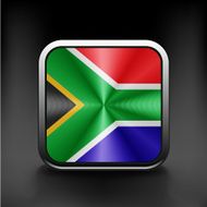 South African flag national travel icon country symbol button