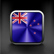 Flag of New Zealand as round glossy icon
