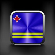 Aruba flag national travel icon country symbol button