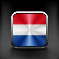 The Netherlands flag in the form of a glossy icon