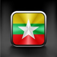 Myanmar flag burma territory state icon
