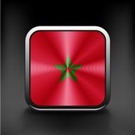 Vector - Morocco Flag Glossy Button