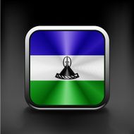 Flag of Lesotho as round glossy icon