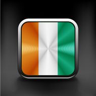 Square flag button series - Ivory Coast