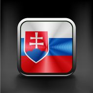 Slovak republic flag national travel icon country symbol button