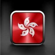 Hong Kong flag button on white