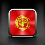 Square icon with flag of kyrgyzstan
