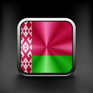 The Belarusian flag in the form of a glossy icon