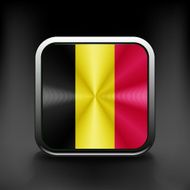 Belgium waving flag national travel icon country symbol button