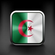 Algeria Flag square glossy button