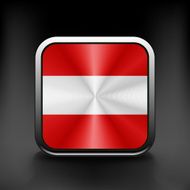 Austria waving flag national travel icon country symbol button