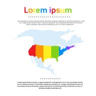 Map United States of America Rainbow Colorful