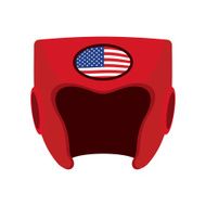 Boxing helmet with the flag of America Red protective patriotic