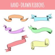 Hand drawn colorful ribbons N2