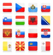 Square Flag icons - Central and Southern Europe