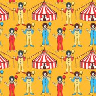 Sketch circus tent and clawn