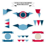 Tri-color elements on white background flags
