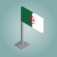 algeria flag with isometric style