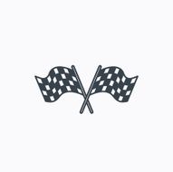 Crosswise racing flags icon Finishing symbol N7
