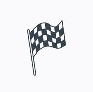 Finish flag icon Start race sign N14