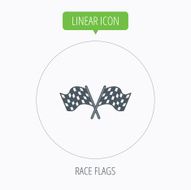 Crosswise racing flags icon Finishing symbol N9